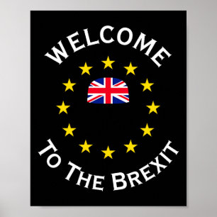 Lustiges Blau Gelb Europäische Union Willkommen be Poster