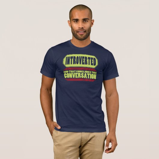Lustiges Blau Introvert T - Shirt (Vorne ganz)