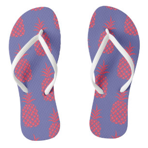 Lustiges Blau und Korallen-Ananas-Trendig Badesandalen