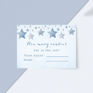 Lustiges Blaues Candy-Ratespiel für Baby Shower mi Begleitkarte