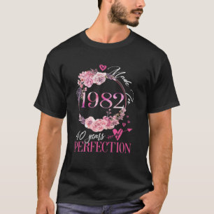 Lustiges Blumiges 1982 Vintage 40 Jahre Altes 40. T-Shirt