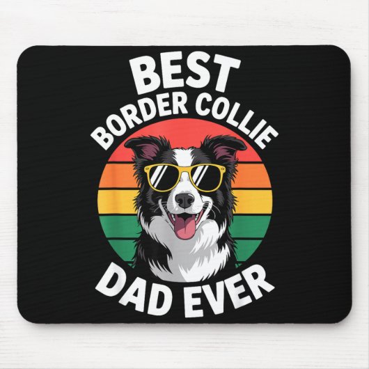 Lustiges Border Collie-Design für Männer Papa Bord Mousepad (Vorne)