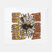 Lustiges Böse Hexe Halloween Vintage Gravur Design Fleecedecke (Vorderseite (Horizontal))