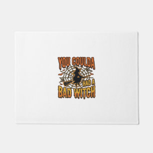 Lustiges Böse Hexe Halloween Vintage Gravur Design Fußmatte