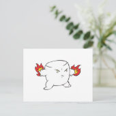 lustiges böse Marshmallow Postkarte (Stehend Vorderseite)