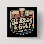 Lustiges Bourbon-Golf-Golfer-Vater-Geschenk Vintag Button (Vorderseite)