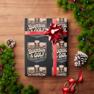Lustiges Bourbon-Golf-Golfer-Vater-Geschenk Vintag Geschenkpapier