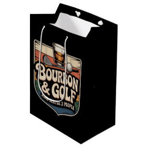 Lustiges Bourbon-Golf-Golfer-Vater-Geschenk Vintag Mittlere Geschenktüte