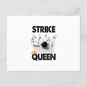 Lustiges Bowling Strike Queen T-Shirt Männer Fraue Ankündigungspostkarte