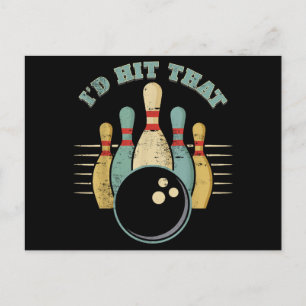 Lustiges Bowling Vintage T-Shirt Ich Würde Das Tre Feiertagspostkarte