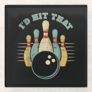 Lustiges Bowling Vintage T-Shirt Ich Würde Das Tre Glasuntersetzer