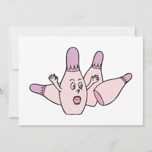 Lustiges Bowlings-Einladungs-Party Einladung (Vorderseite)