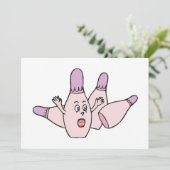 Lustiges Bowlings-Einladungs-Party Einladung (Stehend Vorderseite)