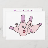 Lustiges Bowlings-Einladungs-Party Einladung (Vorne/Hinten)