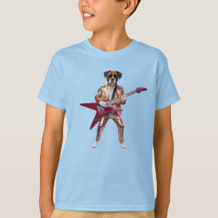Lustiges Boxer Rockstar Kinder T-Shirt