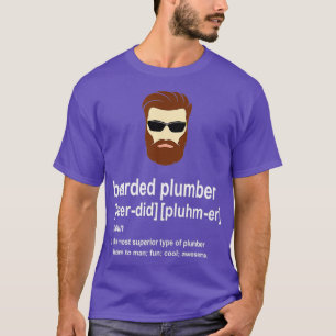Lustiges braunes Bart-Klempner-Geschenk für Männer T-Shirt