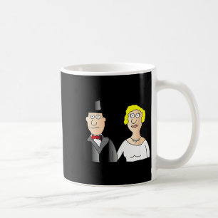 Lustiges Brautpaar Bräutigam und Braut Cartoon Kaffeetasse