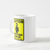 Lustiges britisches Ninja Kaffeetasse (Vorderseite Links)