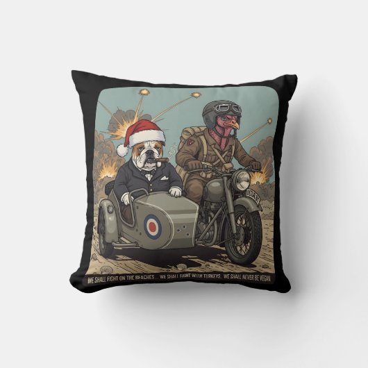 Lustiges britisches Weihnachtsthema Kissen (Vorderseite)