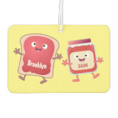 Lustiges Brot und Marmeladenfiguren Autolufterfrischer (Rückseite)