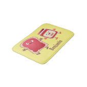 Lustiges Brot und Marmeladenfiguren Badematte (Schrägansicht)