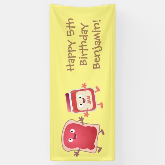 Lustiges Brot und Marmeladenfiguren Banner (Vertikal)