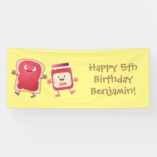 Lustiges Brot und Marmeladenfiguren Banner (Horizontal)