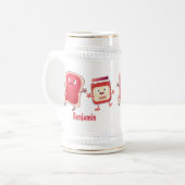 Lustiges Brot und Marmeladenfiguren Bierglas (Vorderseite Links)