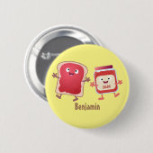 Lustiges Brot und Marmeladenfiguren Button (Vorne & Hinten)