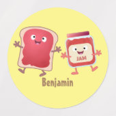 Lustiges Brot und Marmeladenfiguren Etiketten (Design 1)