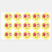 Lustiges Brot und Marmeladenfiguren Etiketten (Blatt)