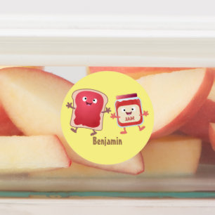 Lustiges Brot und Marmeladenfiguren Etiketten