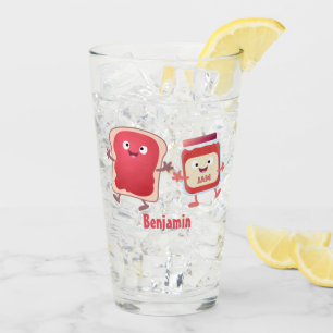 Lustiges Brot und Marmeladenfiguren Glas