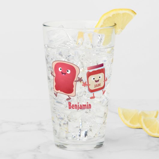 Lustiges Brot und Marmeladenfiguren Glas (Rückseite Ice)