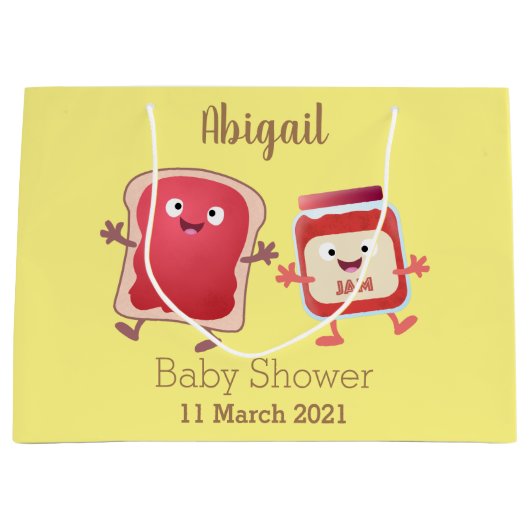 Lustiges Brot und Marmeladenfiguren Große Geschenktüte (Vorderseite)