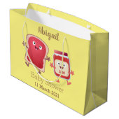 Lustiges Brot und Marmeladenfiguren Große Geschenktüte (Rückseite Schrägansicht)