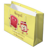 Lustiges Brot und Marmeladenfiguren Große Geschenktüte (Vorderseite Schrägansicht)