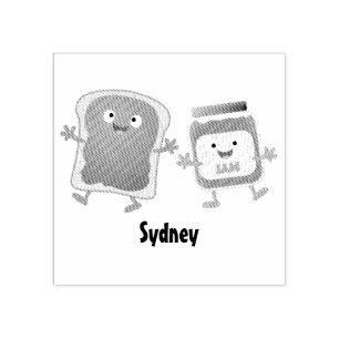 Lustiges Brot und Marmeladenfiguren Gummistempel