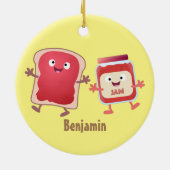 Lustiges Brot und Marmeladenfiguren Keramik Ornament (Hinten)