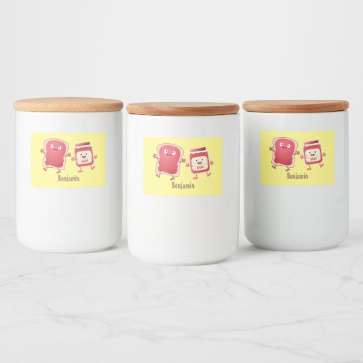 Lustiges Brot und Marmeladenfiguren Lebensmitteletikett (Flaschen)