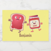 Lustiges Brot und Marmeladenfiguren Lebensmitteletikett (Einzelnes Label)