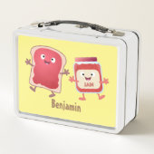 Lustiges Brot und Marmeladenfiguren Metall Brotdose (Rückseite)