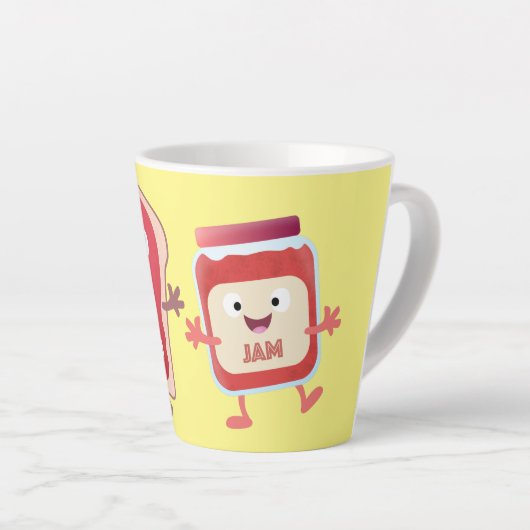 Lustiges Brot und Marmeladenfiguren Milchtasse (Rechte Ecke)