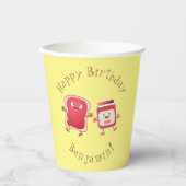 Lustiges Brot und Marmeladenfiguren Pappbecher (Vorderseite)