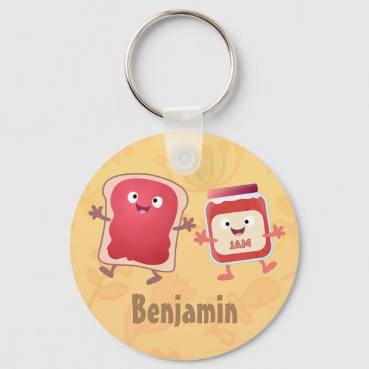 Lustiges Brot und Marmeladenfiguren Schlüsselanhänger (Vorderseite)