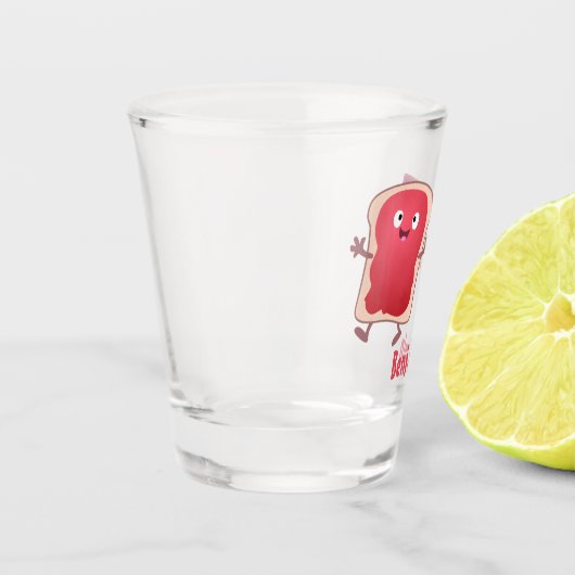 Lustiges Brot und Marmeladenfiguren Schnapsglas (Links)