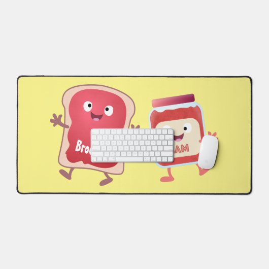 Lustiges Brot und Marmeladenfiguren Schreibtischunterlage (Tastatur & Maus)