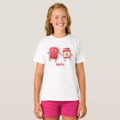Lustiges Brot und Marmeladenfiguren T-Shirt (Vorne ganz)
