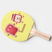 Lustiges Brot und Marmeladenfiguren Tischtennis Schläger (Seitenansicht)