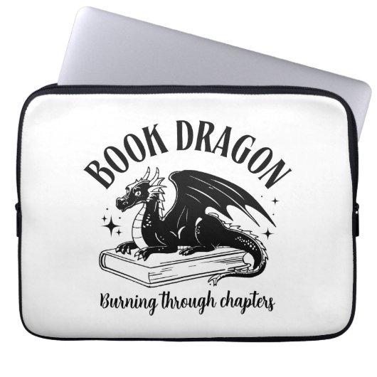 Lustiges Buch Drachen Fantasy Leser Laptopschutzhülle (Vorderseite)